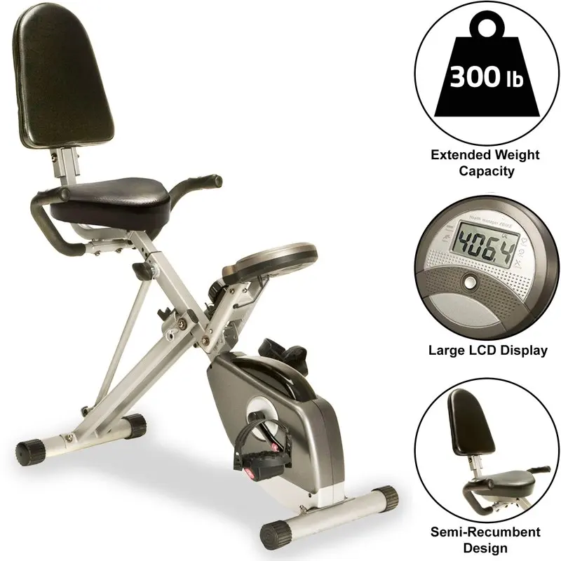 

Folding Foldable Recumbent Exercise Bike with Pulse