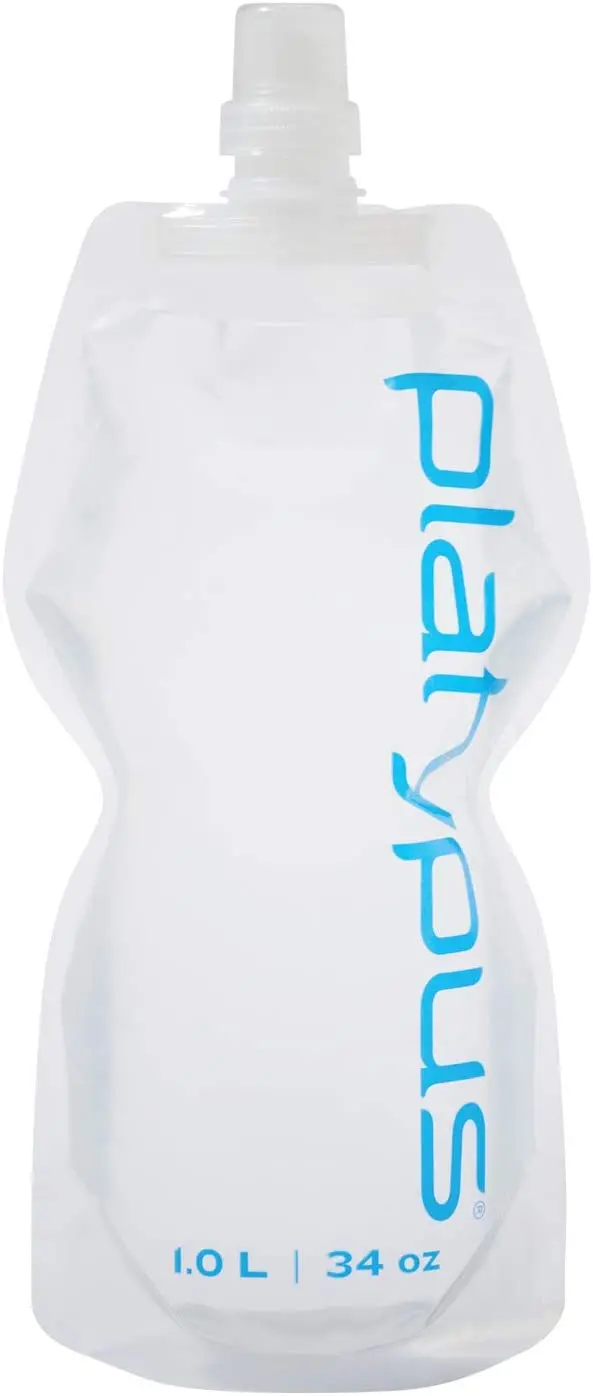 

Garrafa de água flexível SoftBottle com tampa de empurrar, logotipo platy, 1 litro