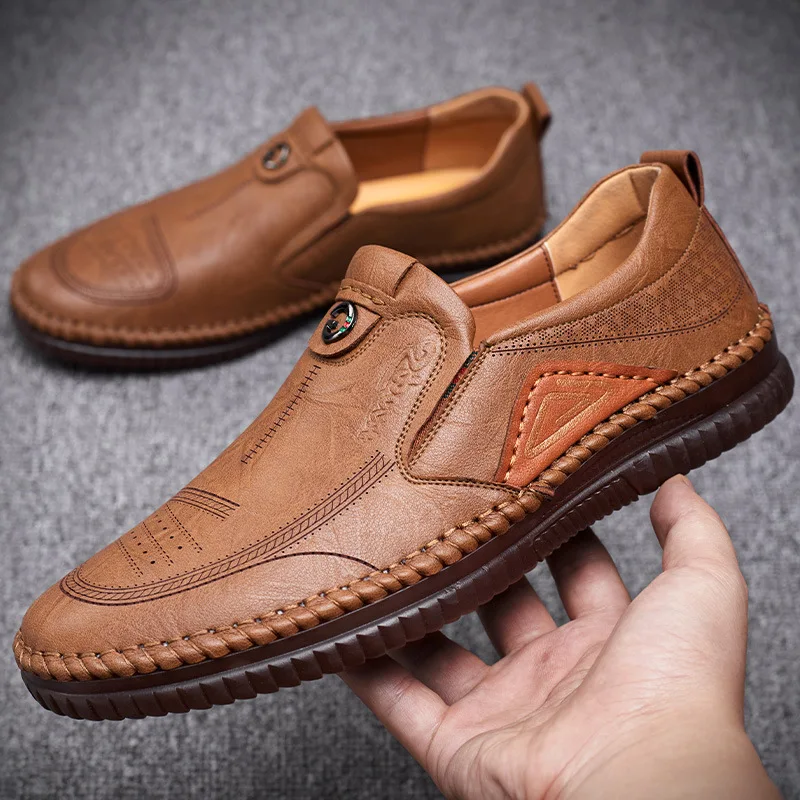 

High Quality Genuine Leather Mens Shoes Summer Casual Men Sports Men's Loafers 2023 New Moccasin Elegant Dress Man Luxury Shoe