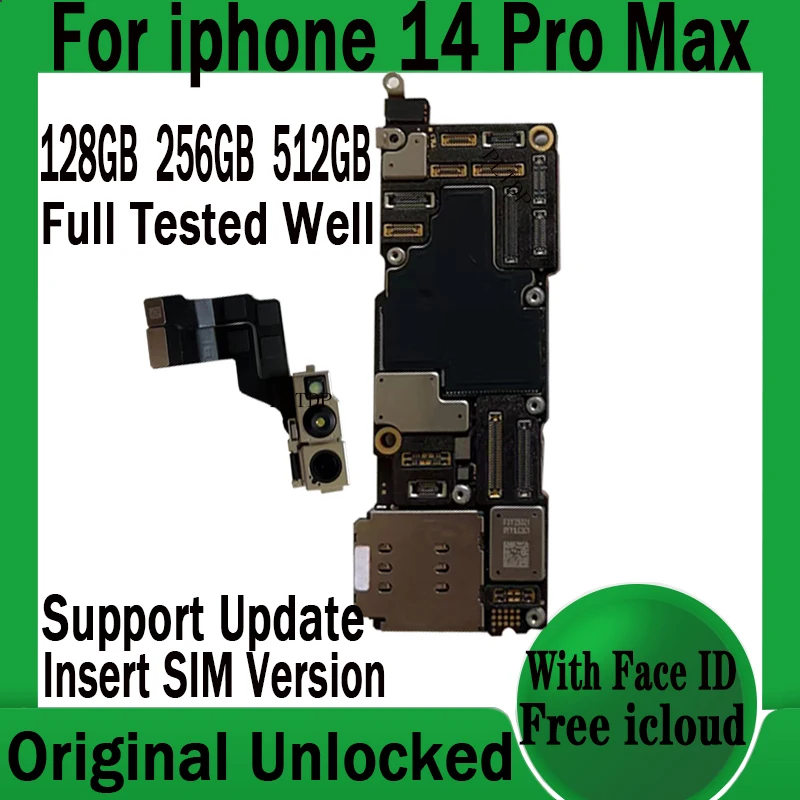 

Оригинальная разблокированная материнская плата для iPhone 14 Pro Max, 128 ГБ, 256 ГБ, 512 ГБ, Бесплатная плата iCloud, протестированная, хорошо работающая логическая плата, обновление