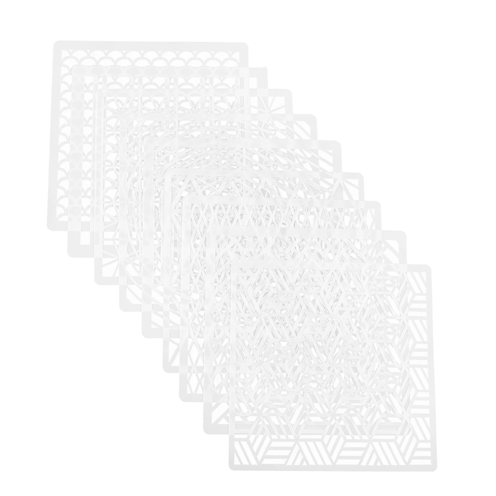 

9 Pcs Letter Molds Hollow Painting DIY Craft Stencil Reusable Geometric Stencils Template Crafts White Student
