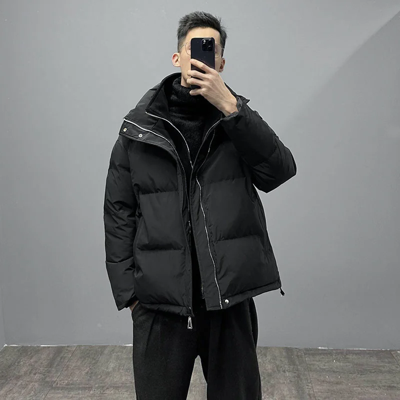 Winter Jacket Men Warm Fashion Casual Black Thickened Jacket Men Streetwear Korean Loose Thick Short Coat Mens Parker Clothes