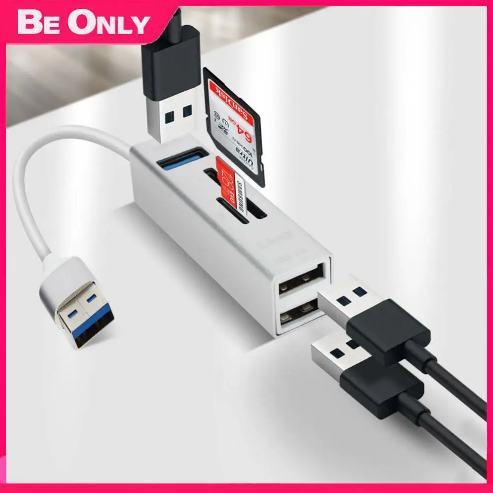 

5-in-1 Usb Splitter Aluminum Alloy 5 Gbps Type-c Hub Mini With Sd / Tf Card Reader Usb C Adapter Usb3.0 High-speed 10w Portable
