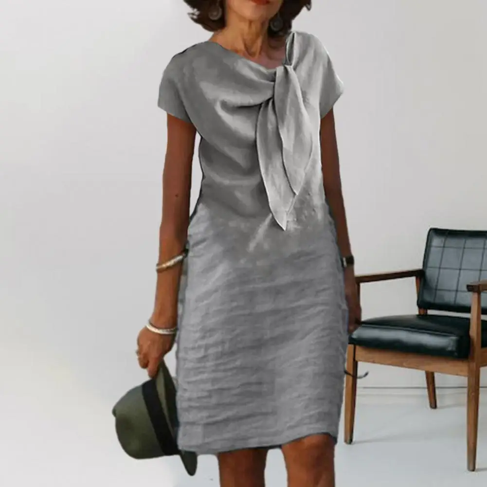 

Pullover Trendy Knee Length Women Midi Dress OL Style Women Dress A Line Women Garment