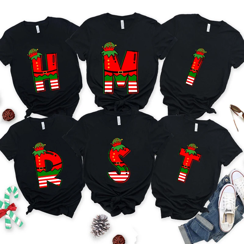 Женская футболка с круглым вырезом коротким рукавом и принтом алфавита