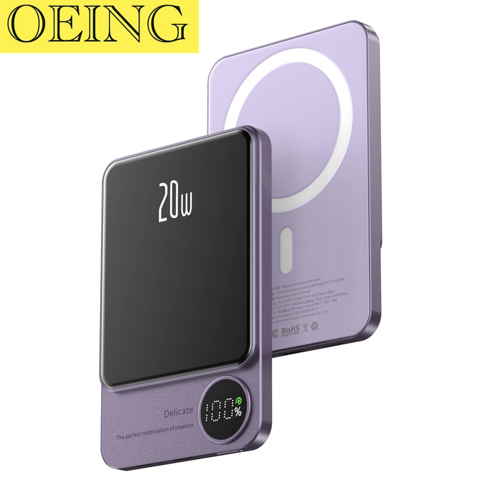 

10000mAh Macsafe Power Bank 15W Magnetic Wireless External Auxiliary Battery Fast Charger For iphone 12 13 14 14Pro Max 14Plus