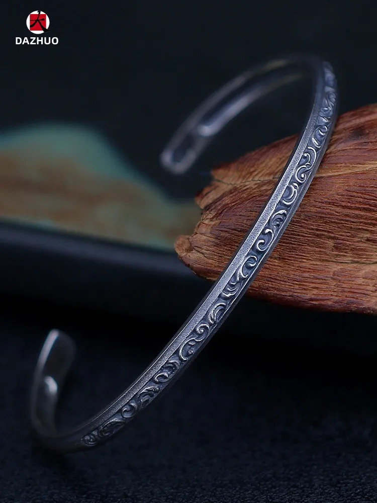 Большой плохой супербедь матовый старый темный браслет классический с травой