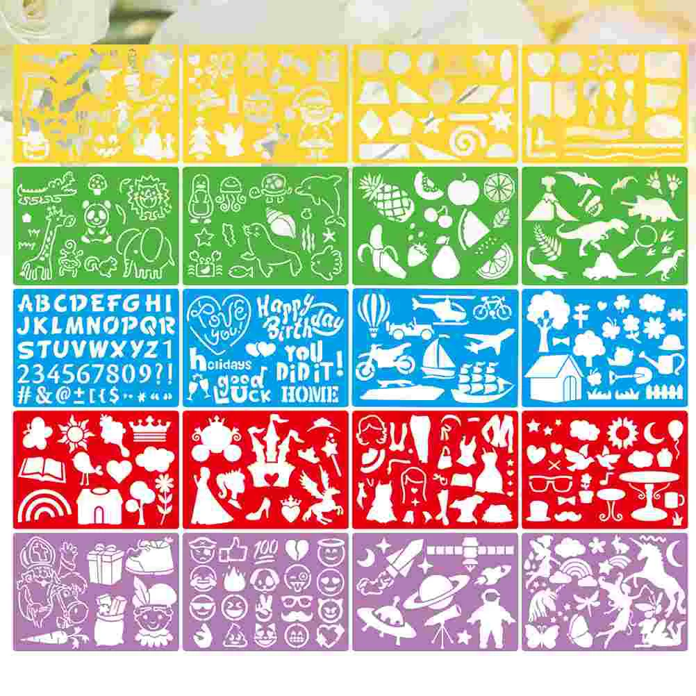 

20 Pcs Drawing Stencils Letter Painting Templates Alphabet Stencils Drawing Templates Letter Molds Hollow Spraying Wood Stencil