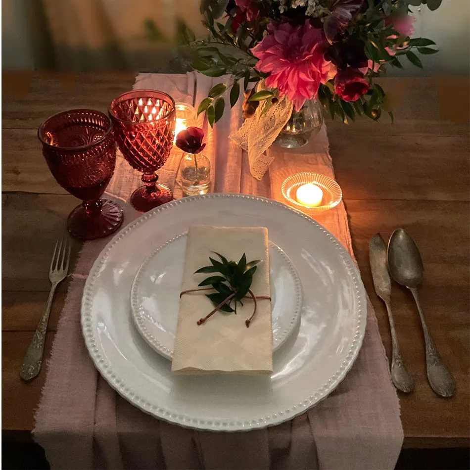 Wedding Decoration Table Runner,Natural Raw Edge Design,Tea Table Chair Decor,Perfect for Wedding Birthday Party Holiday