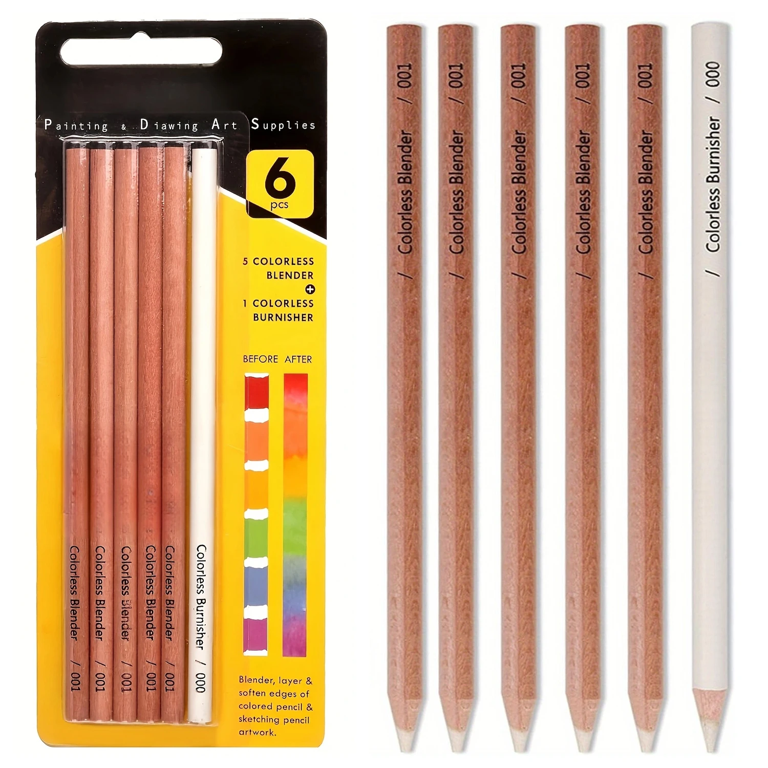 

Профессиональные бесцветные карандаши-блендеры для смешивания цветов (6 шт.)