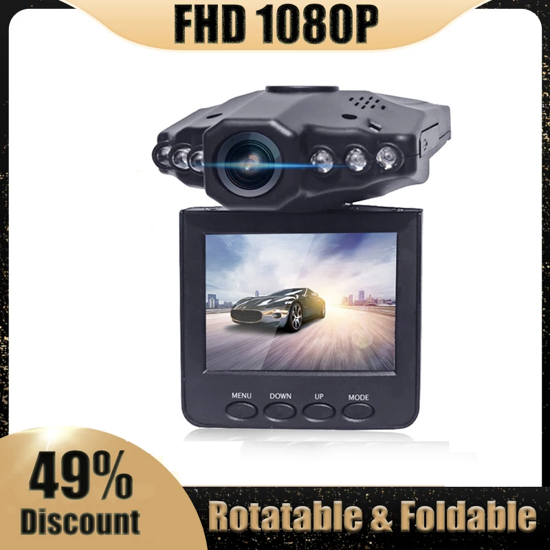 Car DVR Dashcam FHD 1080P 6 IR LED Night Vision 360 Degree Rotation Auto Registrator Camcorder Camera