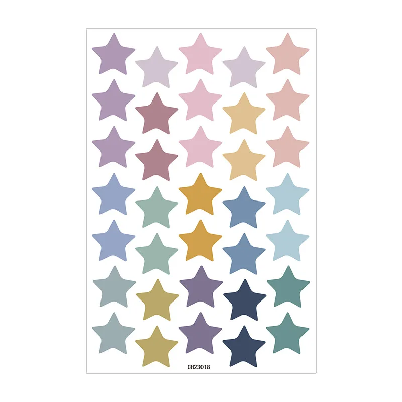 

Бежевые наклейки на стену с мультяшными звездами