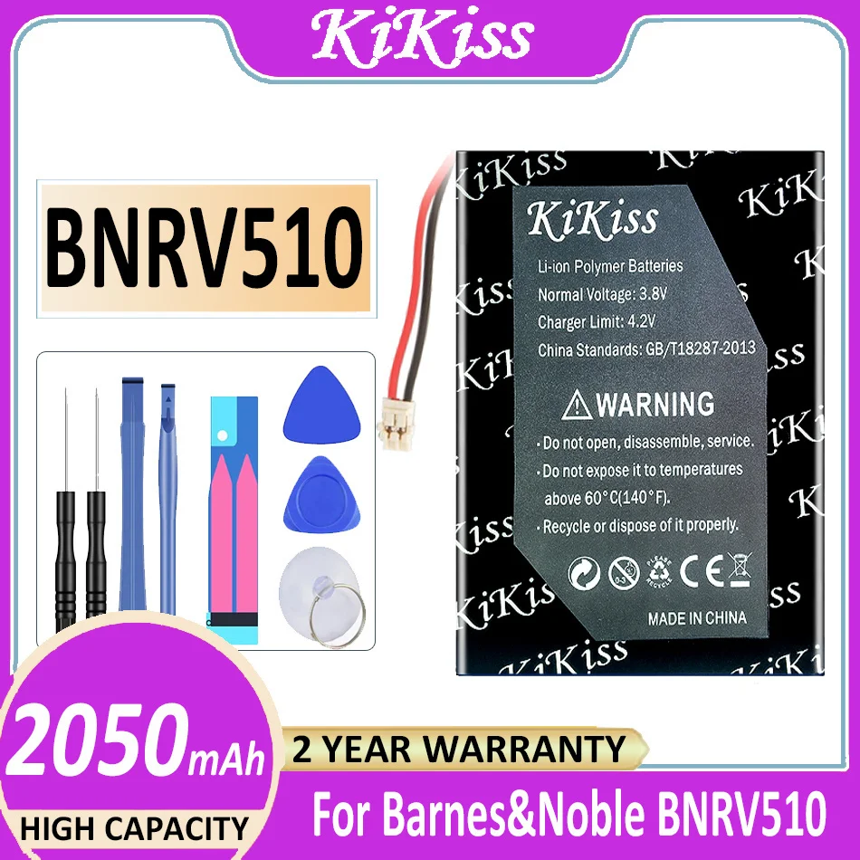 

KiKiss Battery BNRV 510 2050mAh For Barnes & Noble BNRV510 Nook Glowlight Plus 2015 Kobo Glo HD H2O E-book aura N514 edition2