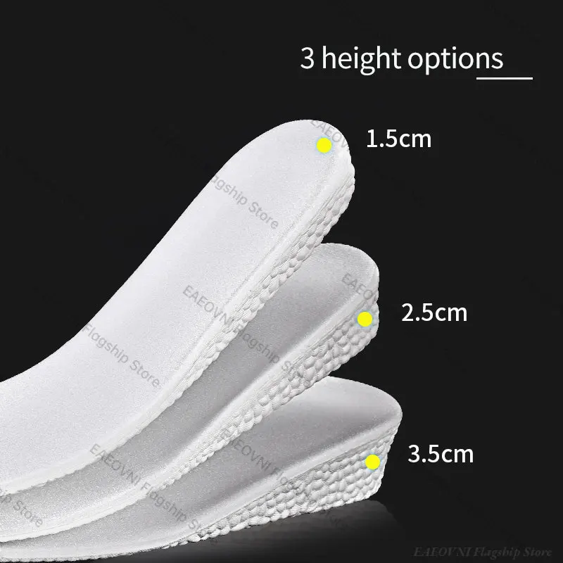 2023New Height Increased Insole Memory Foam Breathable Unisex Shoes Inner Sole Shoe Insert Lift Heel Comfort Heightening Insoles