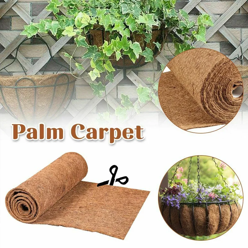 

Natural Coconut Palm Fiber Liner Roll Mat Cuttable Carpet Flower Basket Flowerpot Wall Basket Pet Reptile Carpet Plant Garden