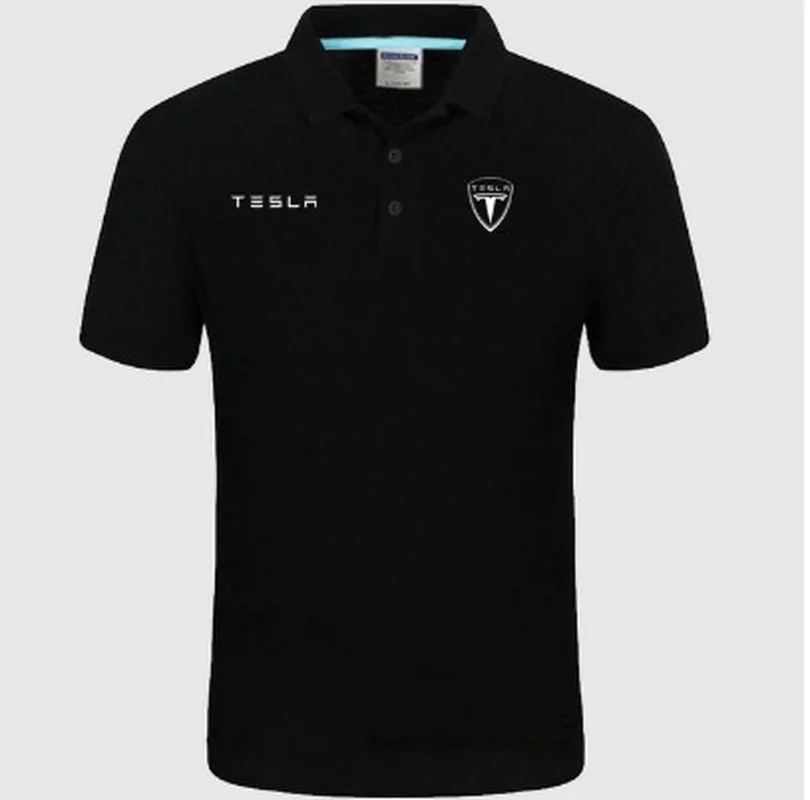 

2022 sommer Polo Shirt Tesla logo Marke Herrenmode Baumwolle Kurzarm Polo Shirts Solide Jersey Tops Tees