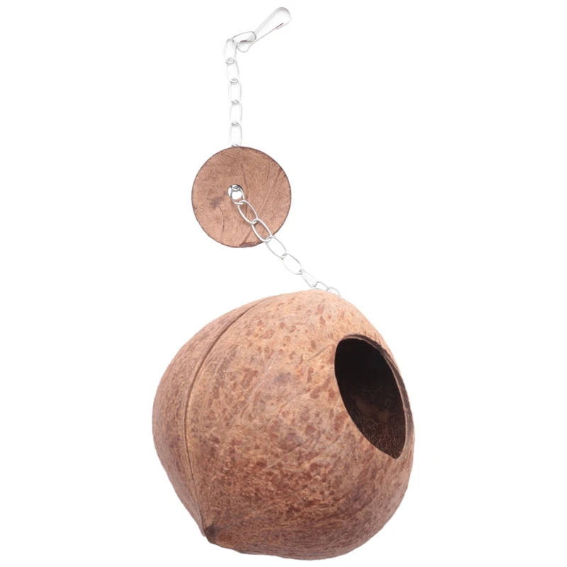 

Natural Coconut Shell Bird Nest House Hut For Pet Parrot Budgies Parakeet Cockatiels Conure Canary Finch Pigeon Cage Hamster Rat