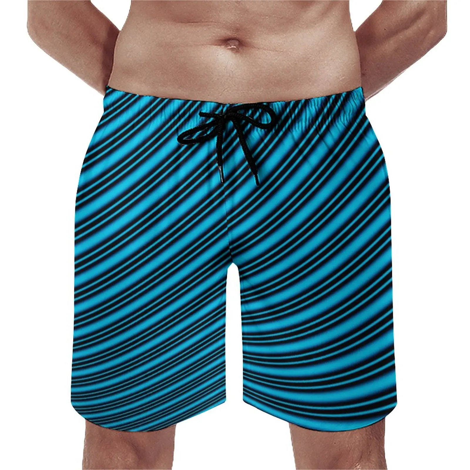 

Board Shorts Blue Lines Classic Beach Trunks Modern Art Print Male Comfortable Sports Surf Hot Sale Plus Size Beach Short Pants