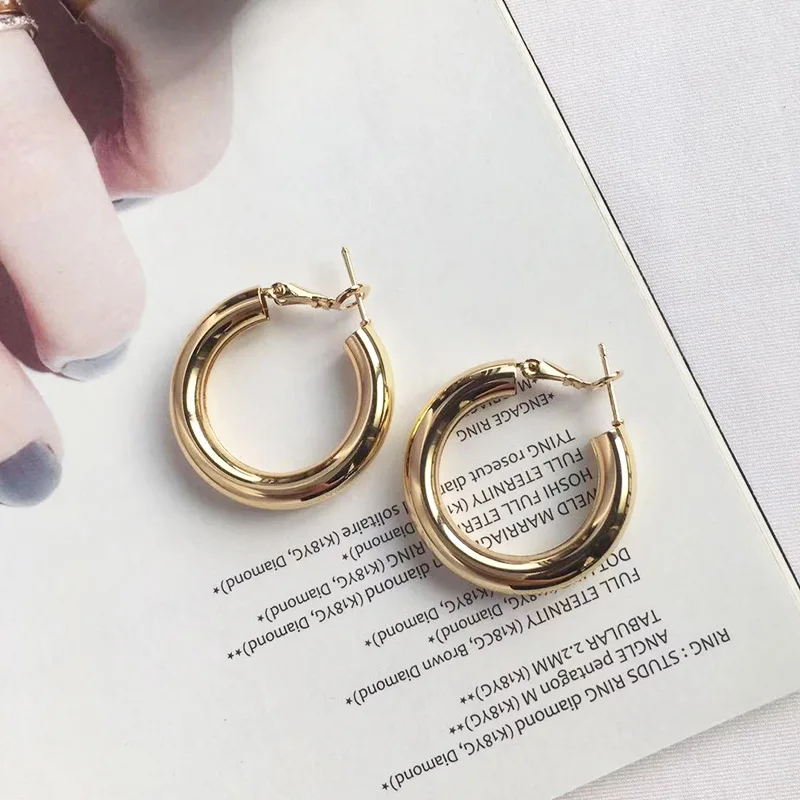 

JaeeyinExaggeration New Earrings Simple European and American Circle Earrings Metal Sequin Jewelry Ins Earrings Popular Earrings