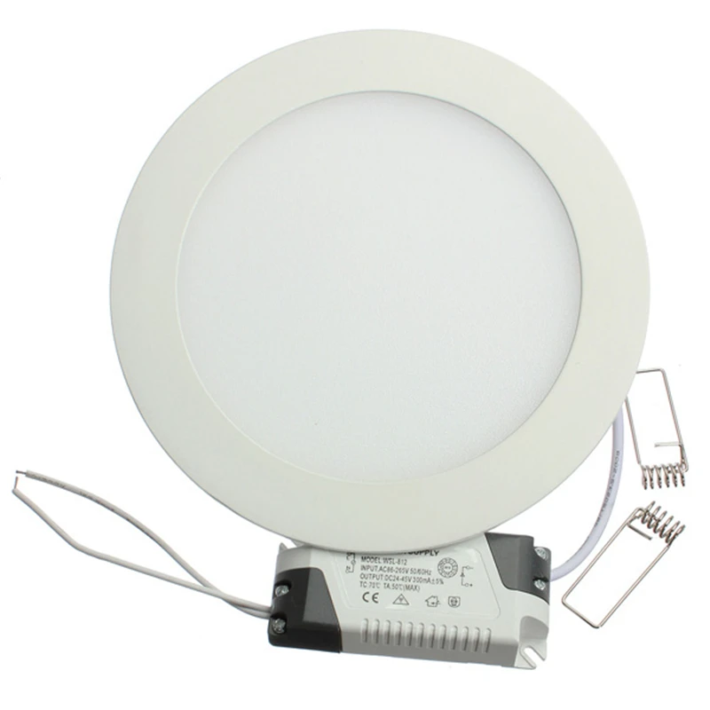 10pc 9W Dimmable LED Panel Light Ultra thin recessed led ceiling downlight with driver AC85-265V LED indoor Light DHL Free Ship