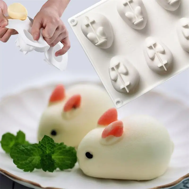 

Fondant Cake Chocolate Desser Mould Mousse Cookie Making Cake Decorating Tools Diy Kitchen Supplies Single 3d Bunny Cake Mould