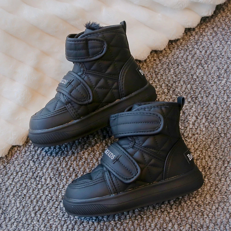 Популярные детские зимние сапоги бархатная и утолщенная теплая обувь ботинки