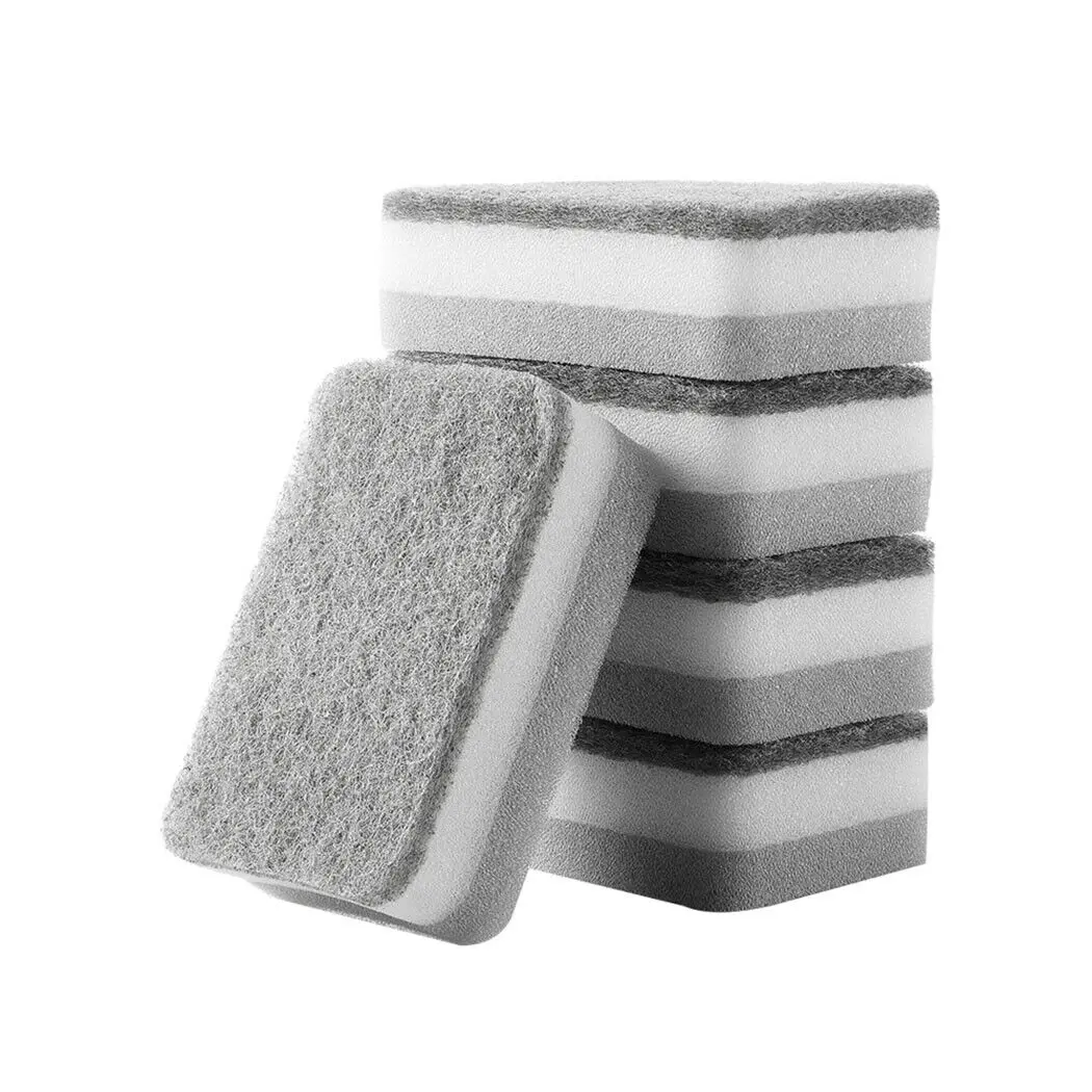 

5 шт., двусторонняя губка для мытья посуды