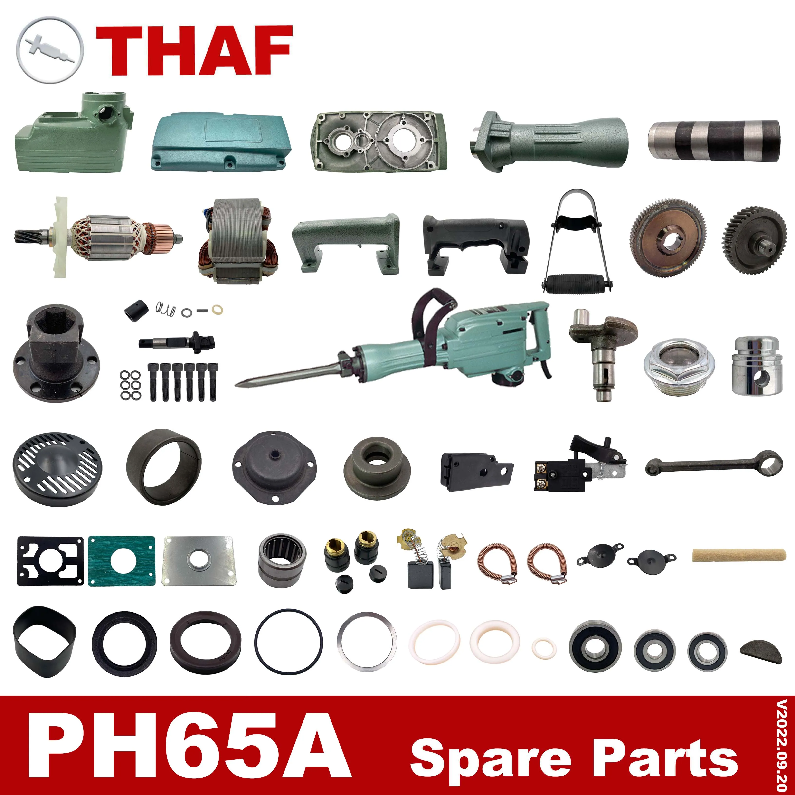Фото Запасные части THAF, аксессуары для отбойного молотка HITACHI PH65A (Самые продаваемые детали) №1