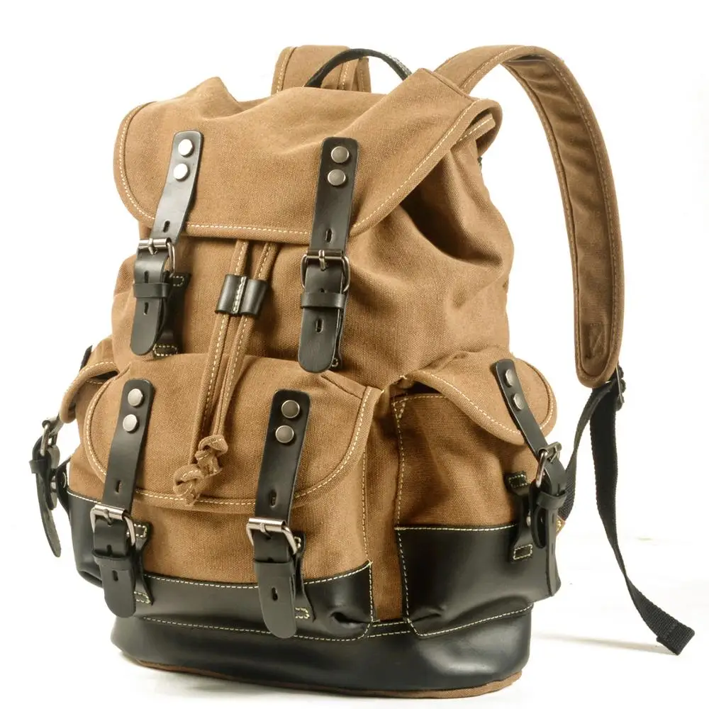 

Рюкзак мужской холщовый, удобная школьная сумка на плечо для студентов, вместительный дорожный ранец для компьютера, уличная сумка для альпинизма