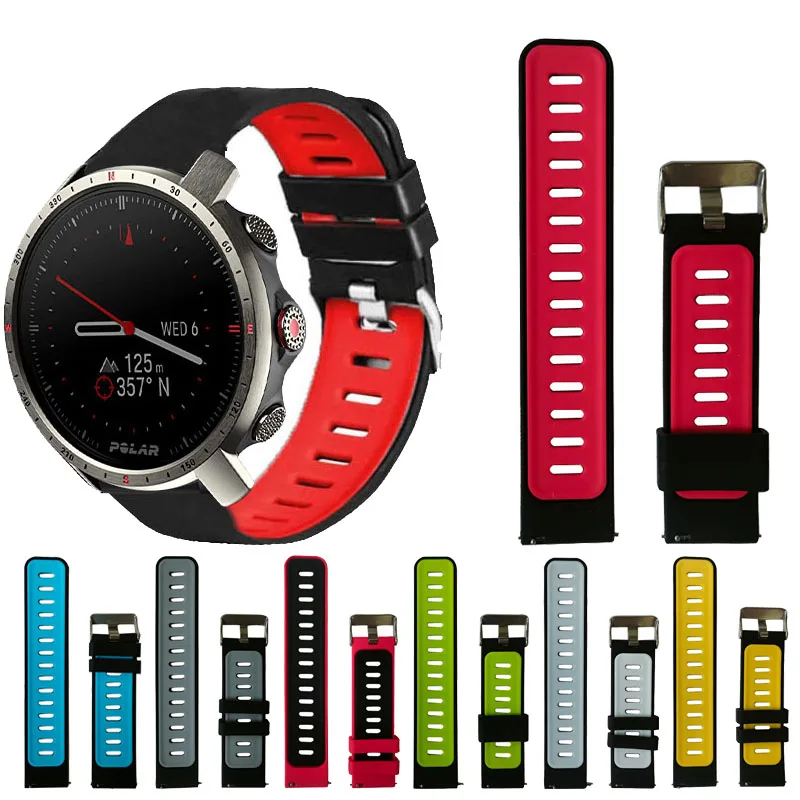 

Спортивный силиконовый ремешок для POLAR Grit X Pro Titan/Vantage M2 M Unite, 22 мм, браслет для samsung galaxy whatch 46 мм