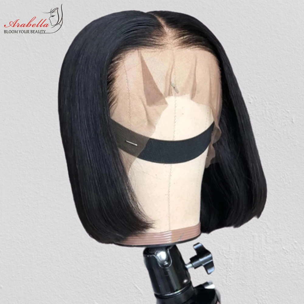 Human Hair Wigs Transparent Lace Wig PrePlucked Bleached Knots With Baby Hair Arabella Remy T Lace Bob Wigs For Women Human Hair