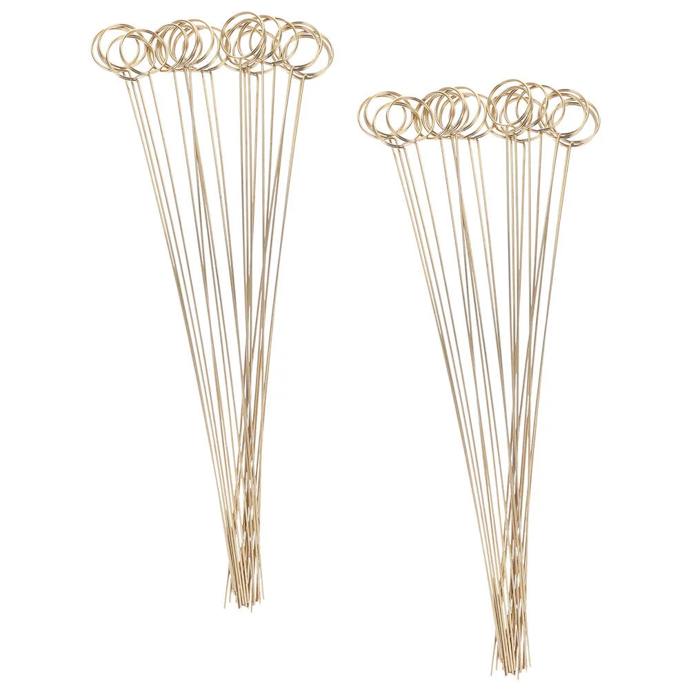 

50 Pcs Decorations Flower Gift Card Holder Floral Abrazaderas Metal Photo Clips Iron Memo Clamp Set Picks Cards