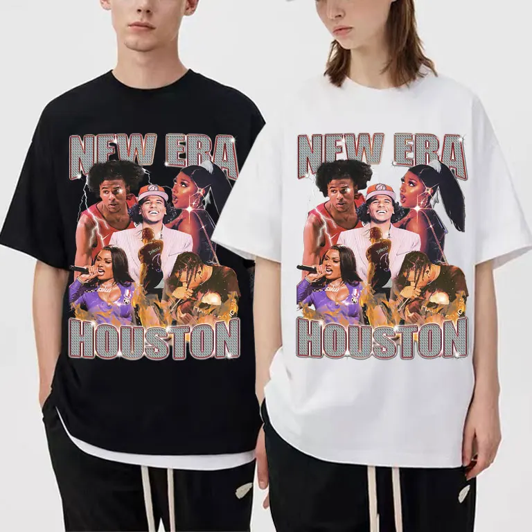 

Travis Scott Tshirt Jalen Green T-shirts Houston Vintage Rap Tees Megen Thee Stallion T Shirt Men Women Fashion Pure Cotton Tops