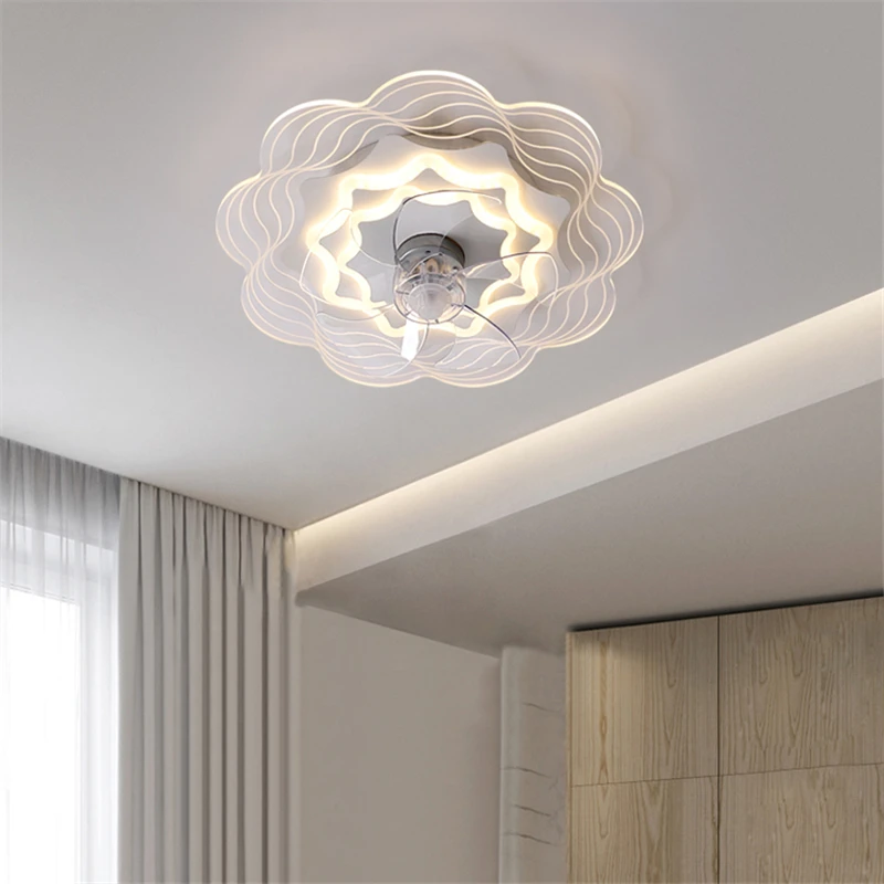 

Bedroom Ceiling Fan with Led Light Living Room Remote Control Ceiling Light Dining Room Ceiling Fans with Lights Flowers Lamp