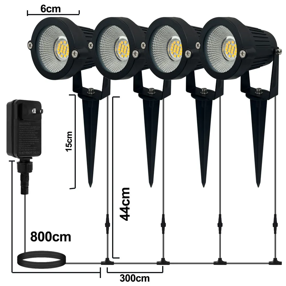 4 шт. шнур для ландшафтного освещения 7 Вт 56 футов