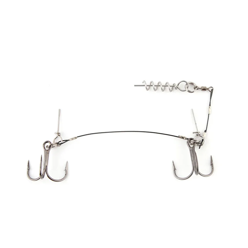 Fishing lure soft lure rig double VMC hook With Screw Connector Breaking Strength Stingers For Big Shad Lure fishing tackle