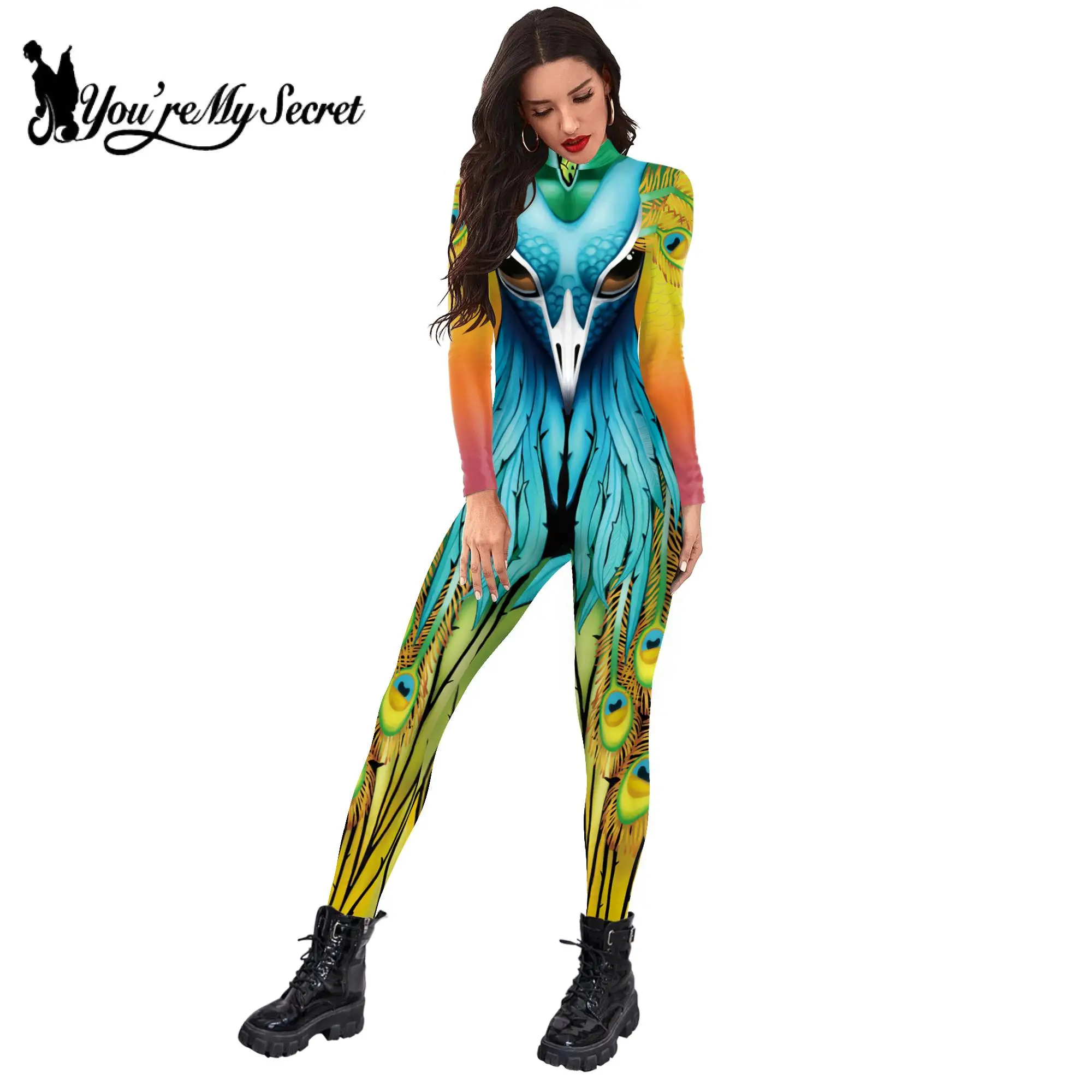 

[You're My Secret] Women Anime Cosplay Costume 3D Printing Jumpsuits Casual Party Show Bodysuit Female Sexy Fitness Outfit S-XL