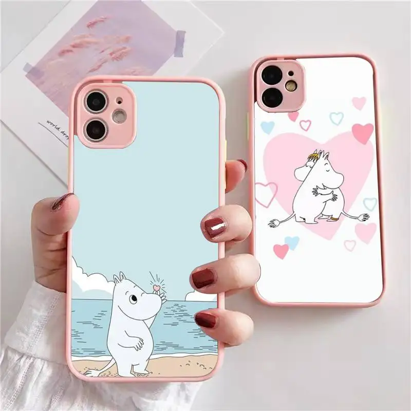 

Moomintroll Cartoon Cute moomines Phone Case For iphone 13 12 11 xr xs x 7 8 pro max Plain Soft TPU Silicone Clear Case Cover