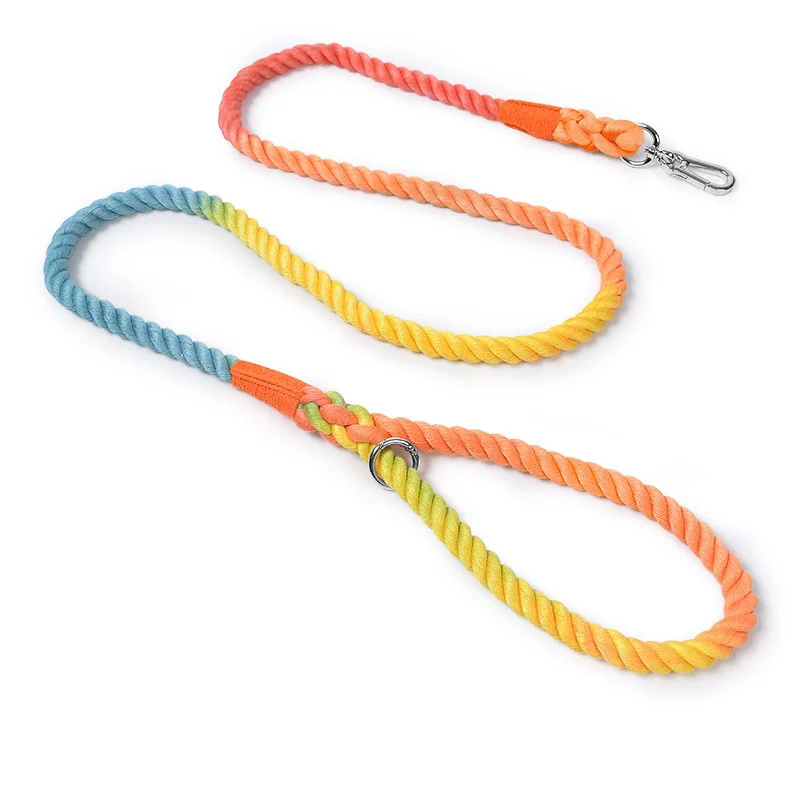 

150cm Dog Leash Round Cotton Dogs Lead Rope Colorful Pet Long Leashes Belt Outdoor Dog Walking Training Leads Ropes
