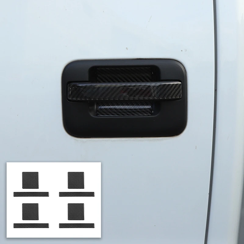 

Car Exterior Door Handle Bowl Cover Trim Stickers Decoration For Ford F150 2009-2014 Parts Component Soft Carbon Fiber
