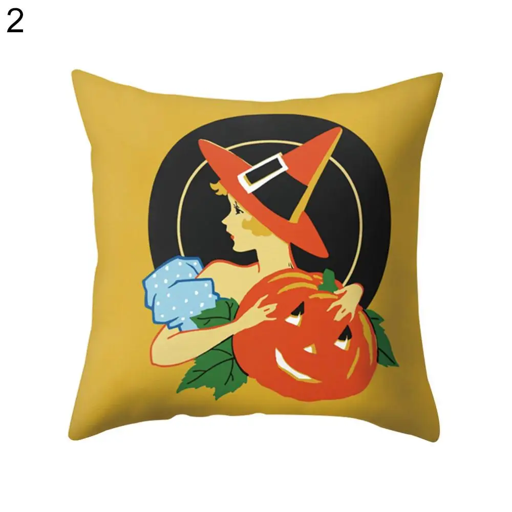 

Cushion Cover Pillow Case Pumpkin Ghost Print Sofa Halloween Thanksgiving Decor