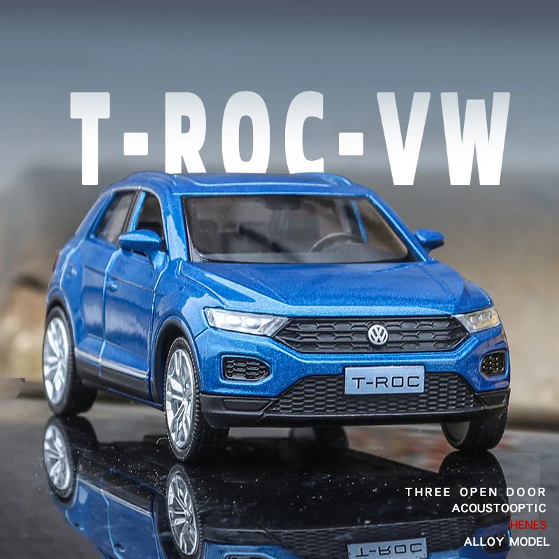 

1:36 Volkswagens T-ROC SUV Alloy Car Model Toy Car Die Cast Pull Back Metal Collection Children Toys Gift