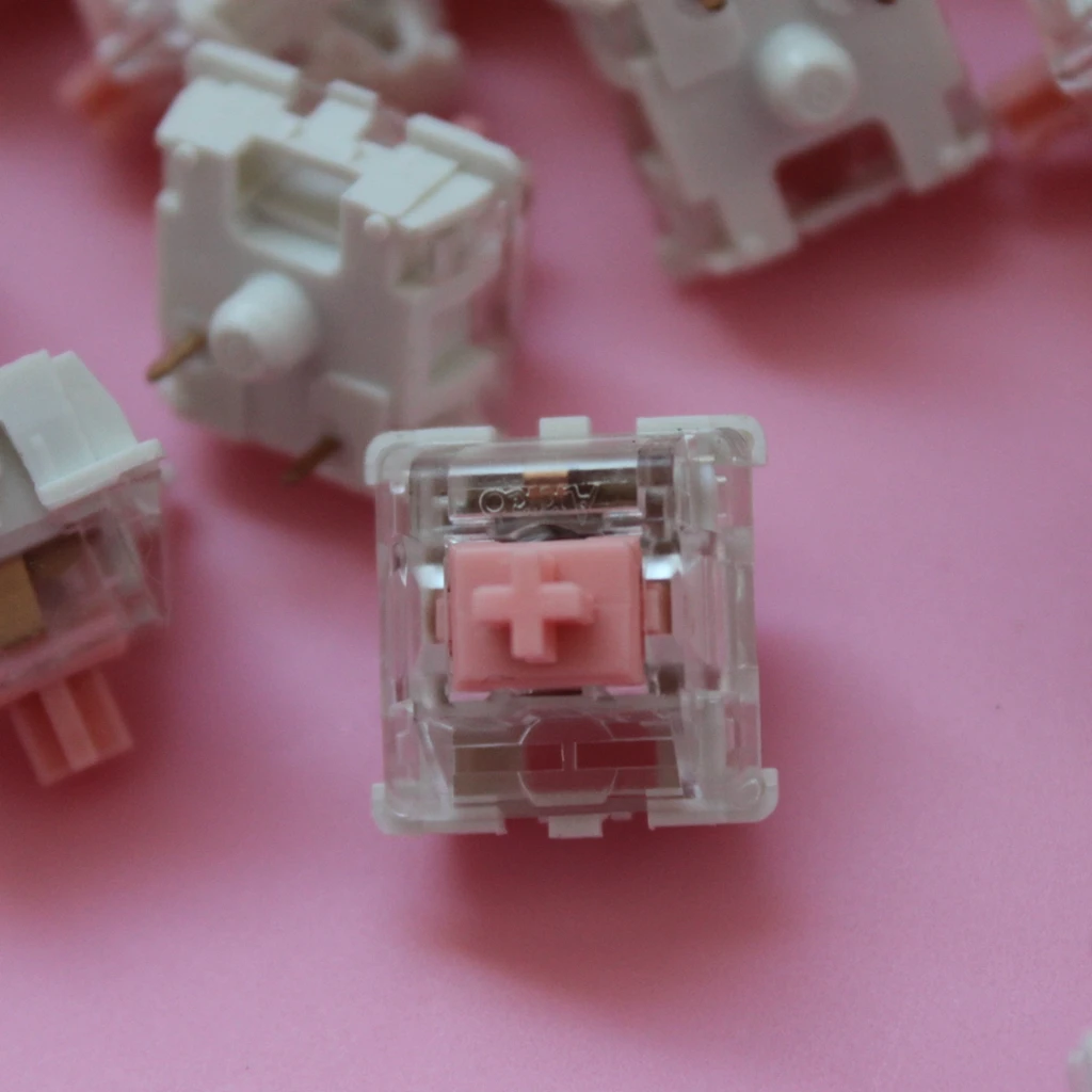 

Механическая клавиатура AKK0 V1, линейные переключатели, розовый RGB 3 Pin 55g, Горячая вилка и сварка, пользовательские аксессуары для клавиатуры «...