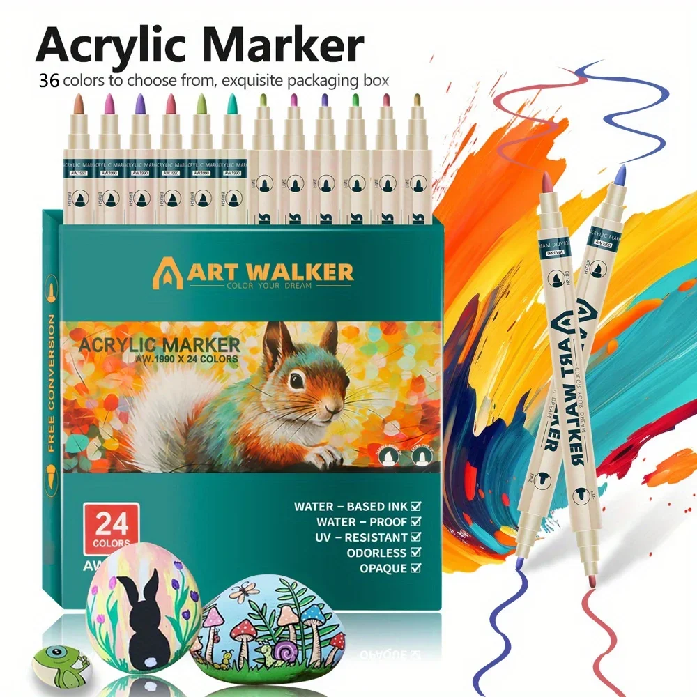 Набор 12/24/36 цветов двуглавый акриловый маркер цветная ручка для граффити