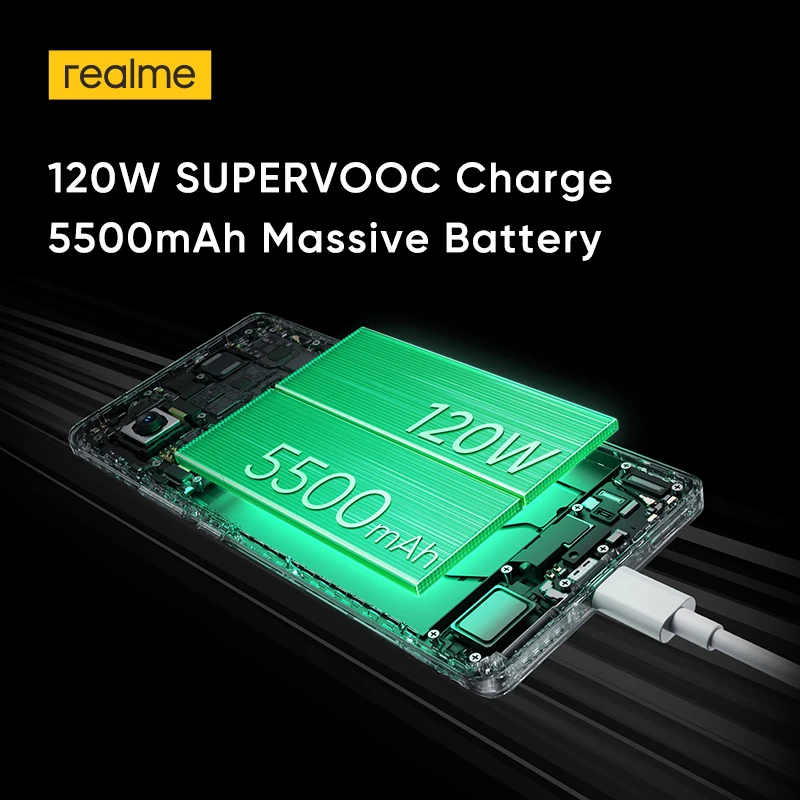 Смартфон realme GT 6T 5G OLED-дисплей диагональю 6 78 дюйма с частотой 120 Гц и разрешением 6000