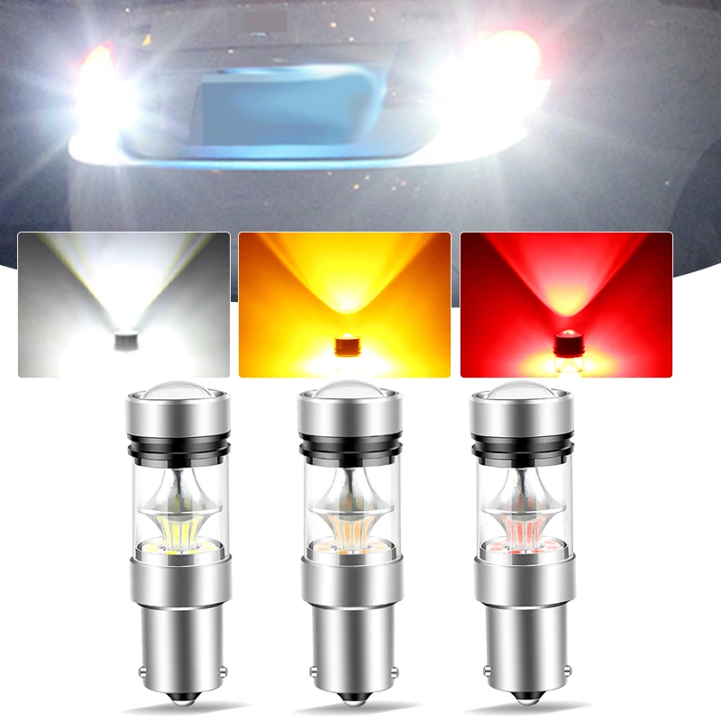 

2Pcs New Canbus XBD 100W 1156 S25 P21W BA15S LED Backup Light Car Reverse Bulb Lamp Easy to replace