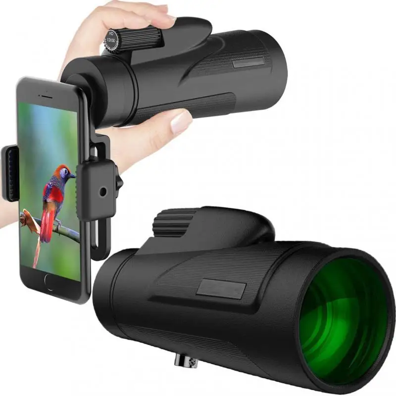 

Single Binoculars With Tripod 12*50Zoom Monocular Telescope For Smartphone Waterproof Long-distance Hunting Large Objective Lens