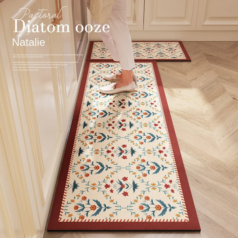 

Kitchen Mats Mat Super Non-slip Dish Mat Diatom Mud Pad Bath Pad Anti-Slip Carpet Kitchen Mats Wipeable Wash Long Strip Carpet