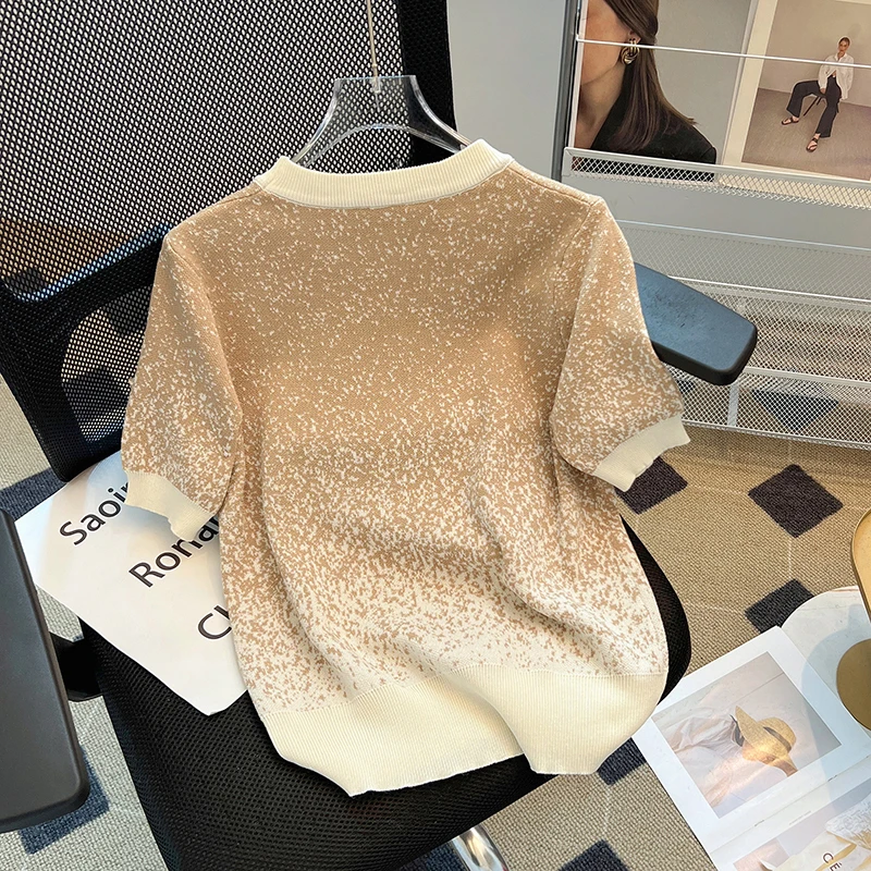 Женский трикотажный свитер со стразами повседневный Свободный пуловер с