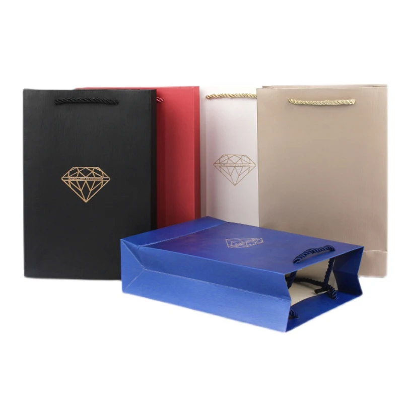 

Hot Sale Gold and silver color paper bag, gift cosmetic jewlery brand logo bag big size design shopping bag
